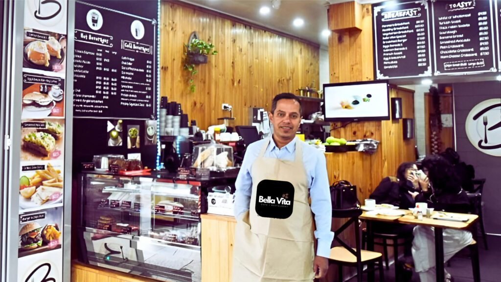 Ashed sikdar infront of Bella Vita Cafe